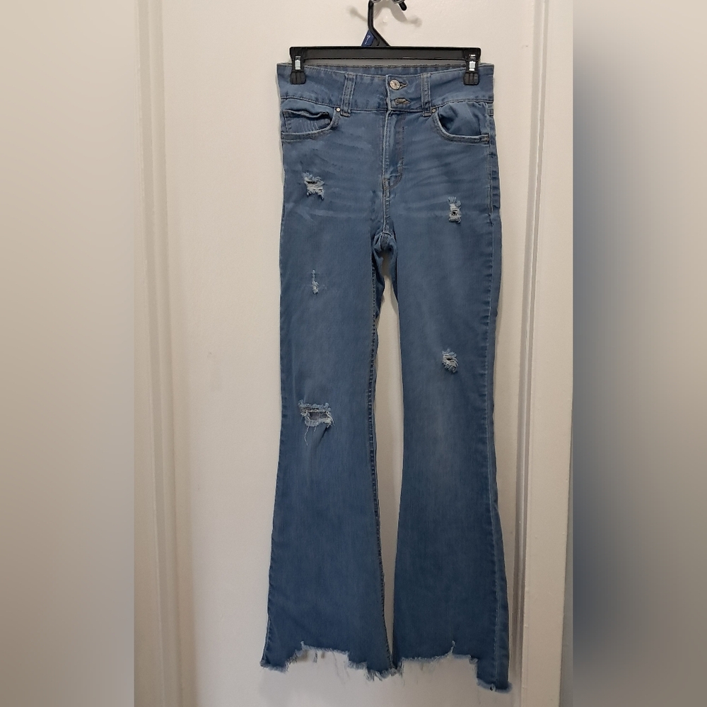 Rewash Light Blue Distressed Flare Jeans